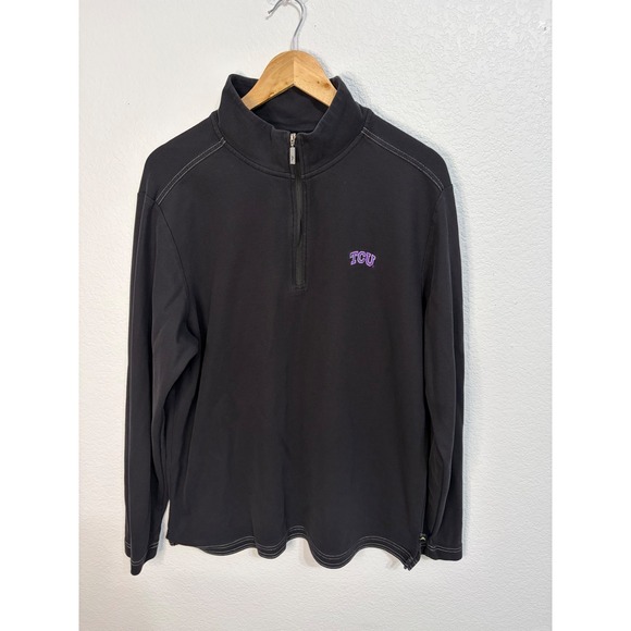 Tommy Bahama Other - Tommy Bahama TCU Horned Frogs IslandZone 1/4 Zip Pullover Mens Large BlackSupima